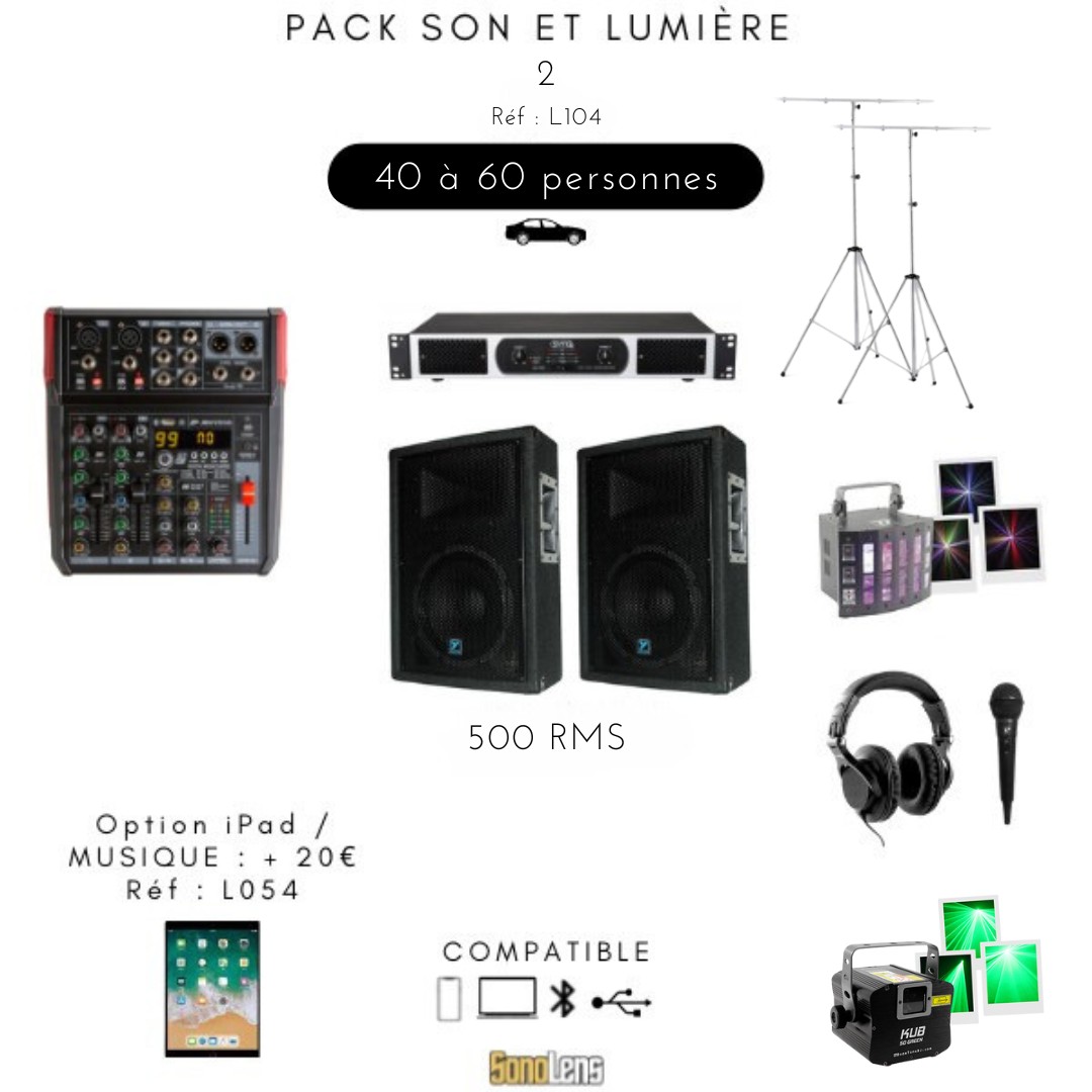 Louer Pack Sono Dj - 2200w - Bms1512 Sonic Enceintes à Créteil - Sono à  louer pas cher