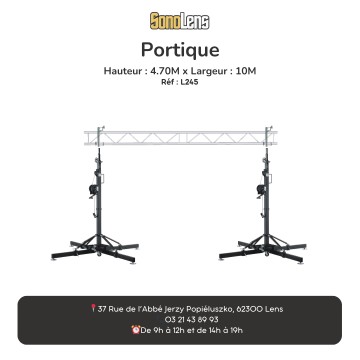 Location Pont lumière à treil 4.70m x 10m