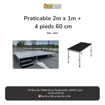 Location praticable 2m x 1m + pieds