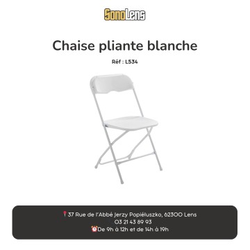 Location chaise pliante blanche