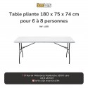 Location table pliante 6/8 personnes