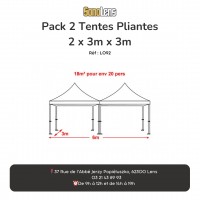 Location Pack 2 Tentes Pliantes 2 x 3m x 3m